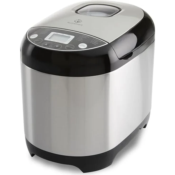 Nutrilovers NUTRI-BREAD-MAKER Edelstahl Brotbackautomat mit 19 Programmen, 3 Bräunungsstufen, 3 Brotgrößen (500g, 750g, 1000g), Timer und Rezeptbuch – Bild 2