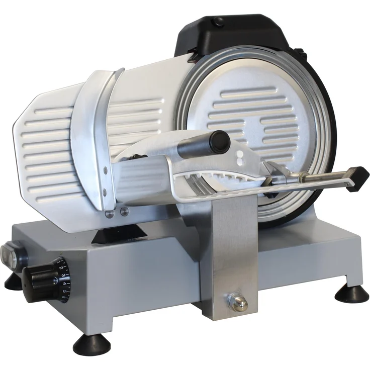 Celme BETA 220 Aufschnittmaschine, elektrische Allesschneider mit 220mm Klinge, Silber, 160W Leistung für präzisen Aufschnitt von Fleisch, Käse und Gemüse