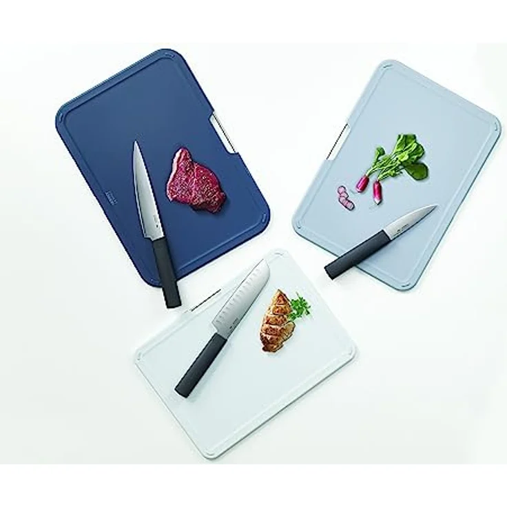 Joseph Joseph Nest Boards Plus 6-teiliges Messer-Set und Schneidebretter-Set Silber – Bild 3