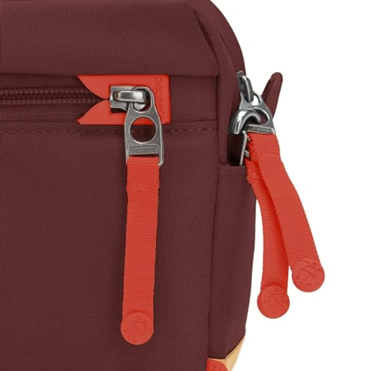 Pacsafe Crossbody Bag mit Diebstahlschutz, garnet red, 2,5 l Volumen, RFID Blocker, wasserfest – Bild 9
