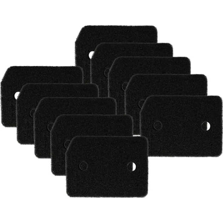 vhbw 10x Sockelfilter für Miele Wäschetrockner, Ersatzfilter aus Schaumstoff, 207 x 158 x 30 mm, schwarz – Bild 1