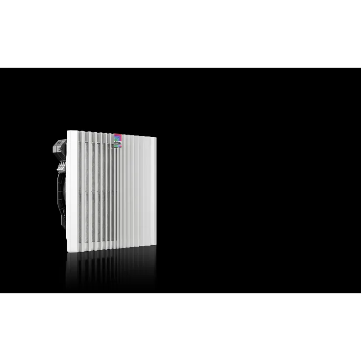 Rittal Blue e+ Filterlüfter, Belüftungsventilator mit bis zu 716 m³/h Luftdurchsatz, Wandmontage, grau