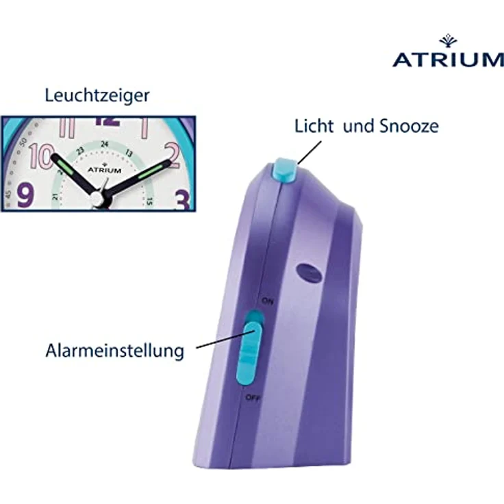 Atrium Kinderwecker A921-8, Lernwecker für Kinder mit fröhlichem Design, ideal als Geschenk zur Einschulung, für das Kinderzimmer – Bild 2