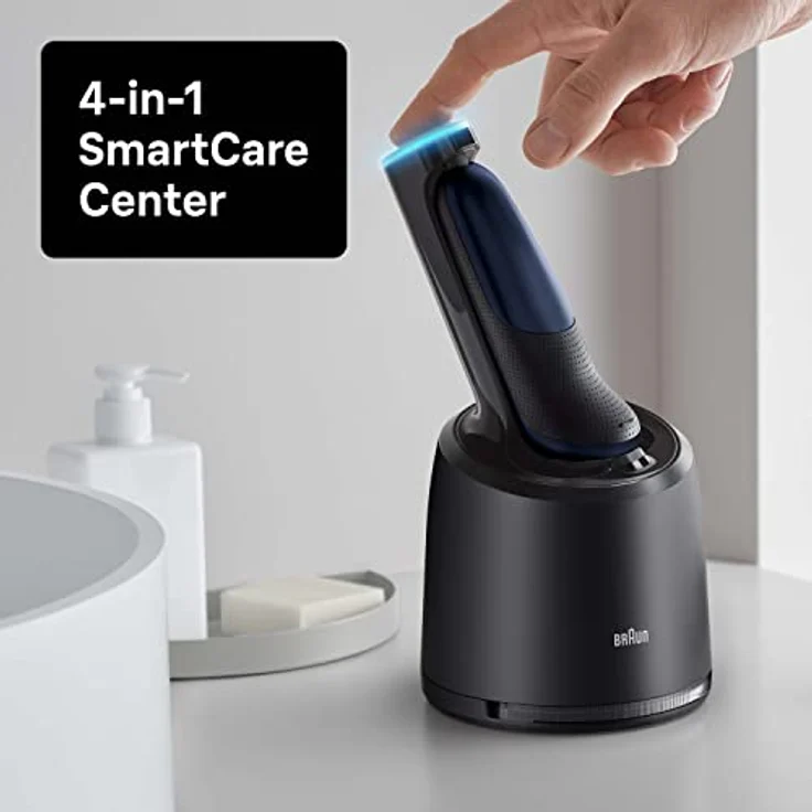 Braun Series 7cc Herren Rasierer mit 360° Anpassung, Barttrimmer, 3-Tage-Bart-Trimmer, Reinigungsstation, AutoSense, Wet&Dry, 50 Min. Laufzeit, EasyClick Funktion, blau – Bild 6