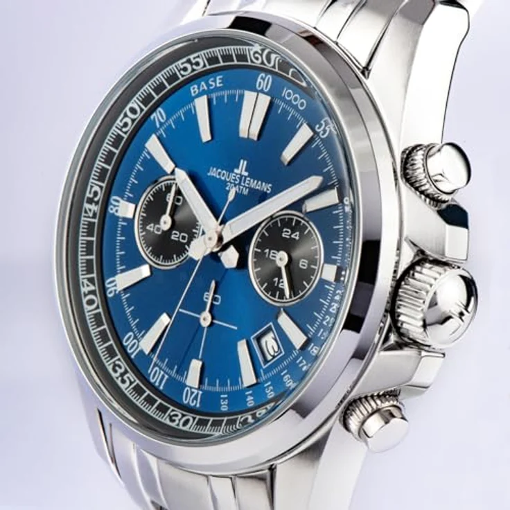 JACQUES LEMANS Herrenuhr Chronograph Liverpool Serie mit Ziffernblatt und Sonnenschliff, 1-2117ZC, sportliches Design, 2 Jahre Garantie – Bild 5