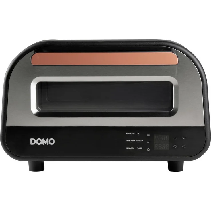 Domo elektrischer Pizzaofen "Pizza Genius", 1700 W, keramischer Stein 32 cm, digitale Steuerung mit 6 Programmen, Edelstahlgehäuse – Bild 1