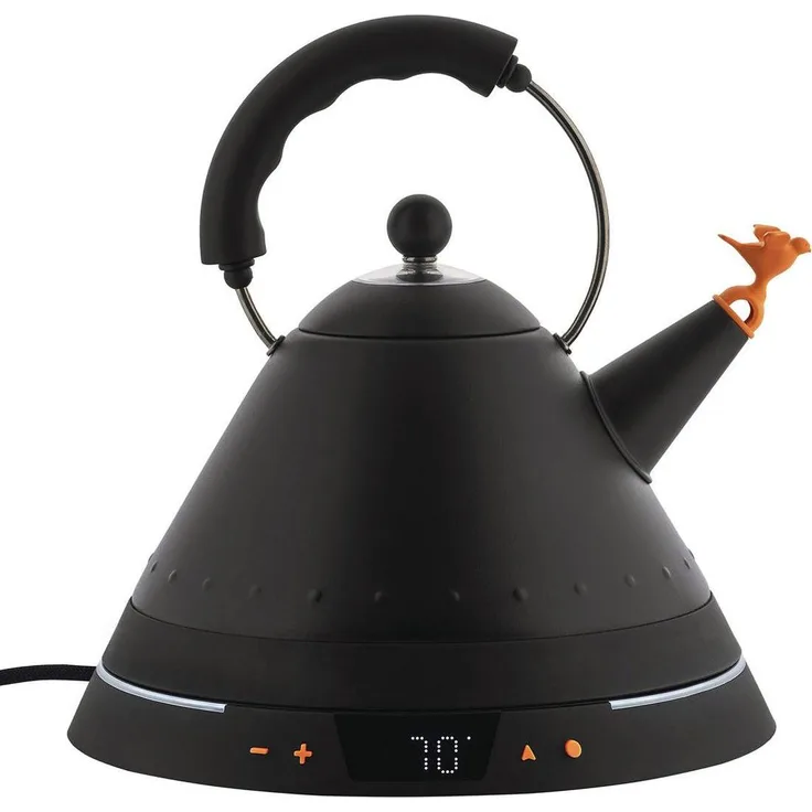 Alessi MG32 Wasserkocher mit Temperaturregelung, Schwarz