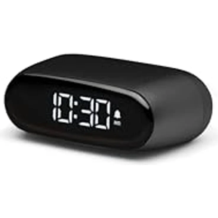 LEXON MINUT, kleiner digitaler Wecker mit Touch-Sensor, einstellbarer Lautstärke und Helligkeit, wiederaufladbar über USB-C, VA Pure Black LCD Display, Aluminium-Finish