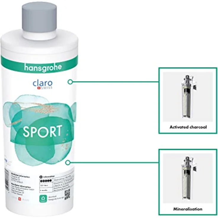 hansgrohe Mineralisierung und Filter Sport, Filterkartusche für Aqittura M91, Wasserfilter, Ersatzfilter, Filterkapazität 300 Liter – Bild 3