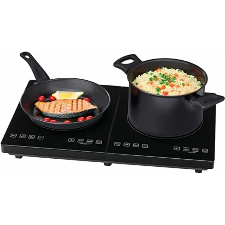 TZS First Austria Induktionskochplatte doppelt | 3500W | 10-stufige Temperaturregelung | Timer | Kindersicherung | Sensor touch control | Camping | mobil – Bild 2