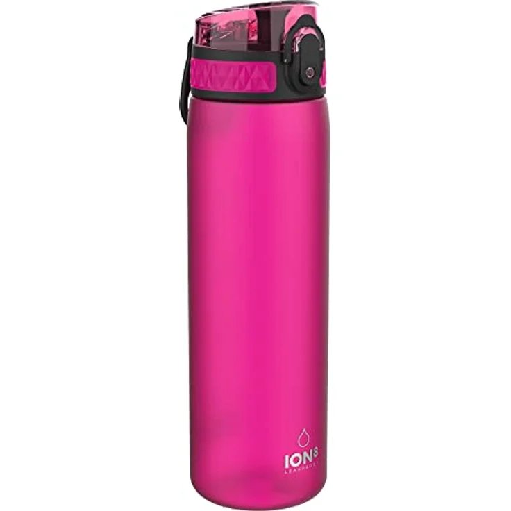 Ion8 auslaufsichere schlanke Wasserflasche - Trinkflasche, BPA-frei, 500ml - 18oz, Rosa (Frosted Pink) – Bild 2