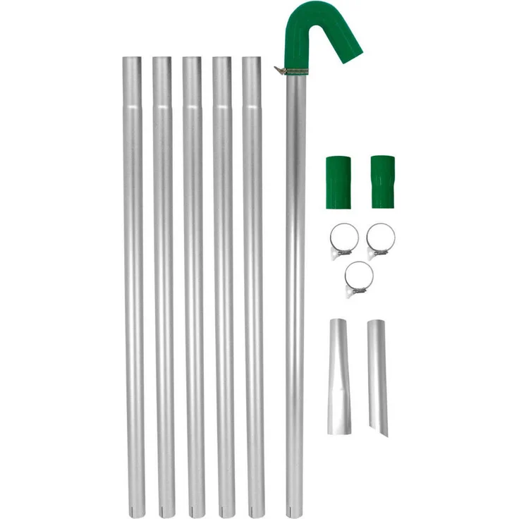 Monster Shop Saugstange für Dachrinnen Reinigung Set, erweiterbar auf 7,2m, Aluminium, 6 Teile, Silber