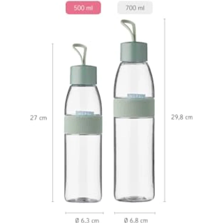 Mepal Ellipse Trinkflasche, 500 ml auslaufsichere Sportflasche in Vivid Blue, geeignet für kohlensäurehaltige Getränke – Bild 5