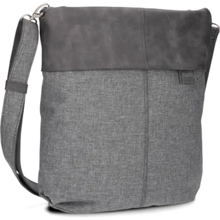 Zwei Olli Umhängetasche, 31 cm, grau, 100% Polyester, Maße 31 cm x 13 cm x 32 cm – Bild 1