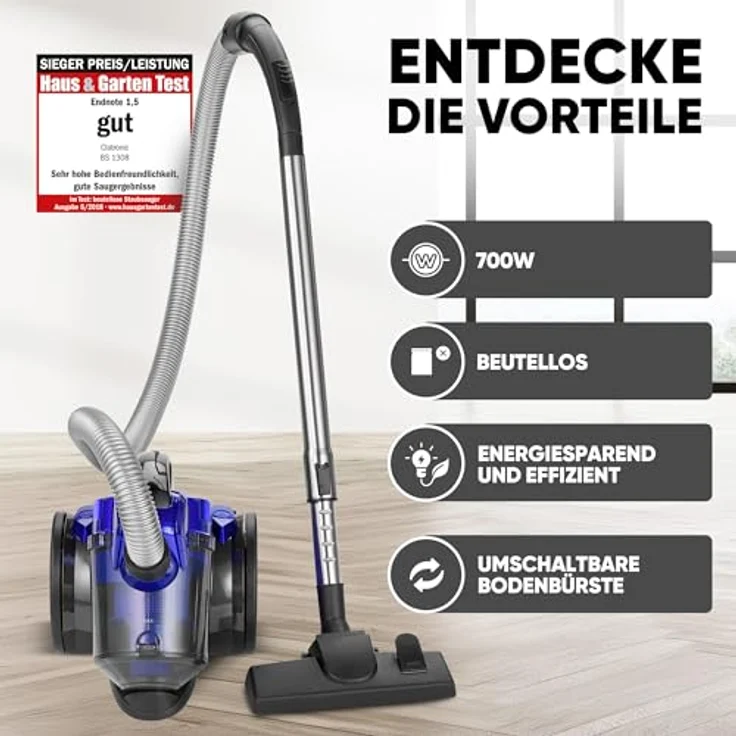 Clatronic BS 1308 Cyclon Twin-Spin blau – Bild 4