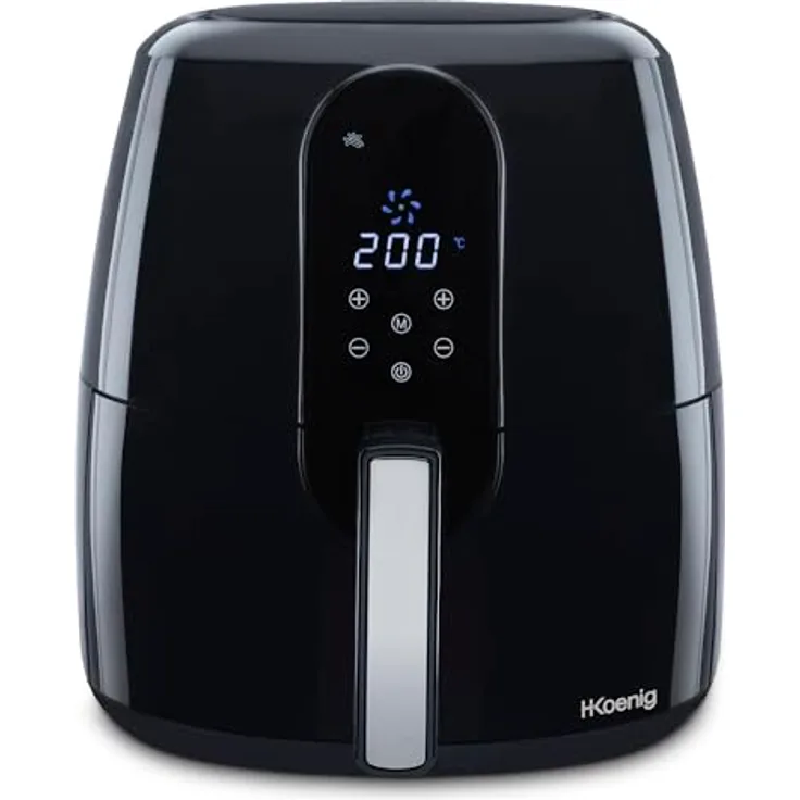 H.KOENIG Air Fryer FRY820 Heißluftfritteuse ohne Öl, 5,5 l, 7 Kochprogramme, Touchscreen, spülmaschinenfest, 1800 W