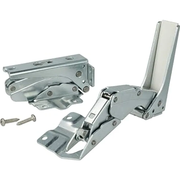 Vhbw 2x Türscharnier Ersatz für Hettich 5 3306 5.0 3702 - Hochwertiges Reparatur-Set aus verzinktem Stahl, silber, inkl. Befestigungsmaterial