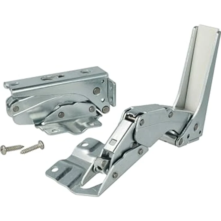 Vhbw 2x Türscharnier Ersatz für Hettich 5 3306 5.0 3702 - Hochwertiges Reparatur-Set aus verzinktem Stahl, silber, inkl. Befestigungsmaterial – Bild 1