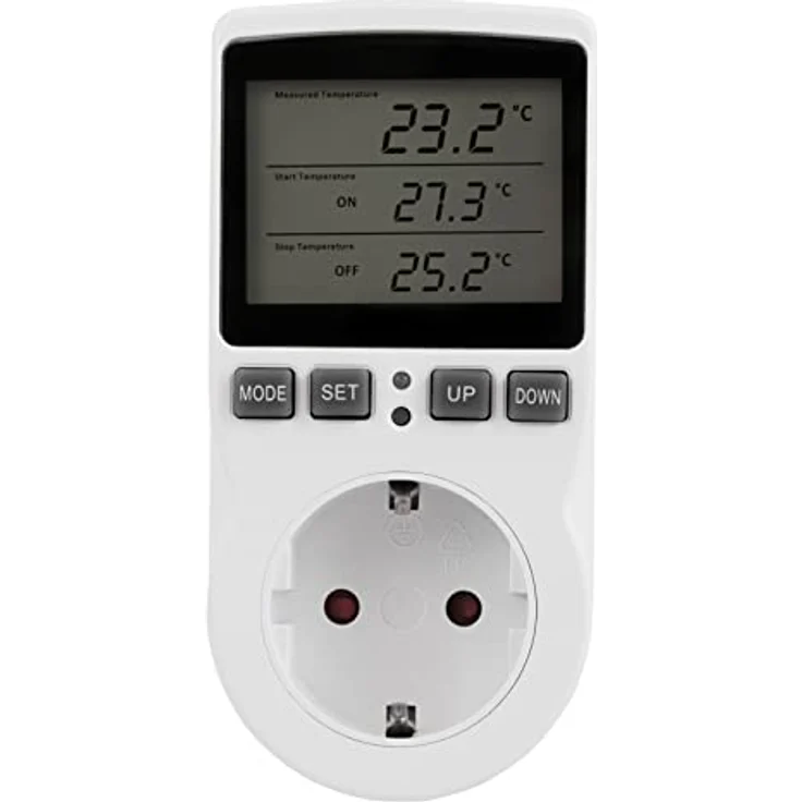 MC POWER - Digitales Steckdosen-Thermostat mit Fühler | TCU-441 | Temperaturregler mit Steckdose, Kabel + wasserfester Außenfühler für Gewächshaus, Aquarium, Kühlschrank – Bild 4