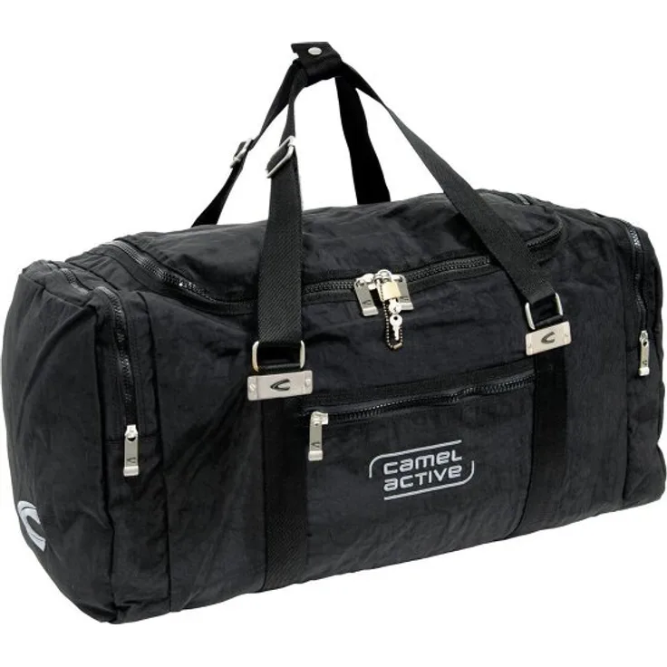 camel active Journey Reisetasche, 49 cm, aus 100% Nylon, schwarz, ideal für Reisen & Sport