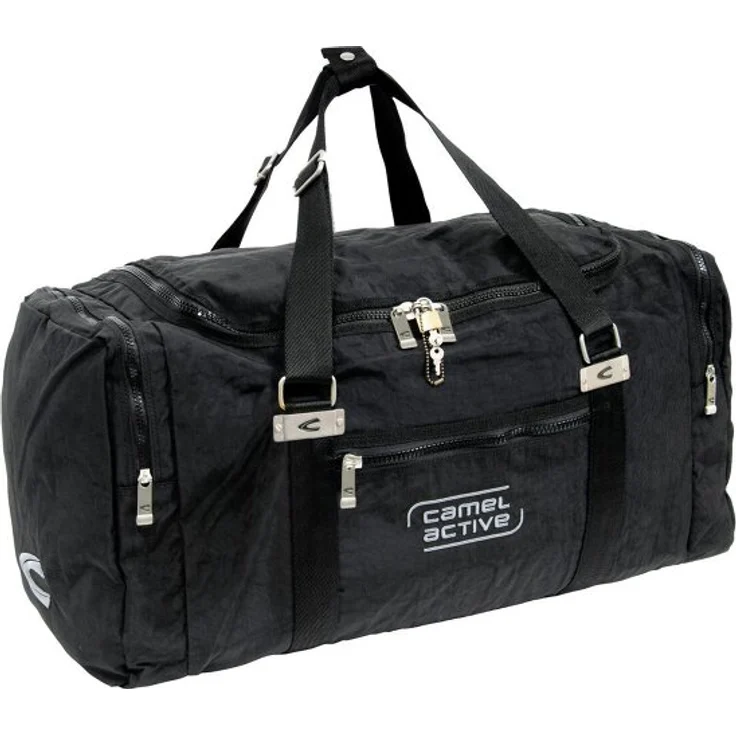 camel active Journey Reisetasche, 49 cm, aus 100% Nylon, schwarz, ideal für Reisen & Sport