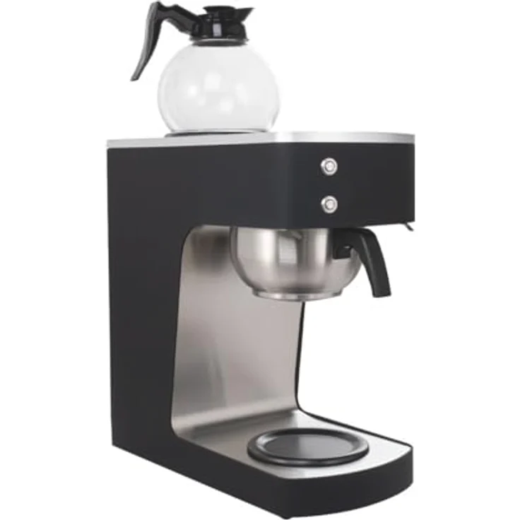 GastroHero Filterkaffeemaschine, Edelstahl, 2 Liter mit Glaskanne, konstante Brühtemperatur, Warmhalteplatte – Bild 4