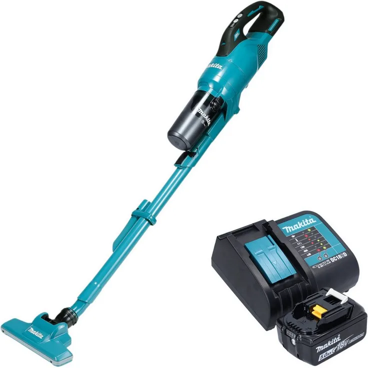 Makita DCL 286 FST, Akku-Handstaubsauger 18 V mit 5,0 Ah Akku, Zyklonabscheider, leise und 4-stufige Saugkraft