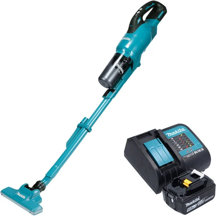 Makita DCL 286 FST, Akku-Handstaubsauger 18 V mit 5,0 Ah Akku, Zyklonabscheider, leise und 4-stufige Saugkraft