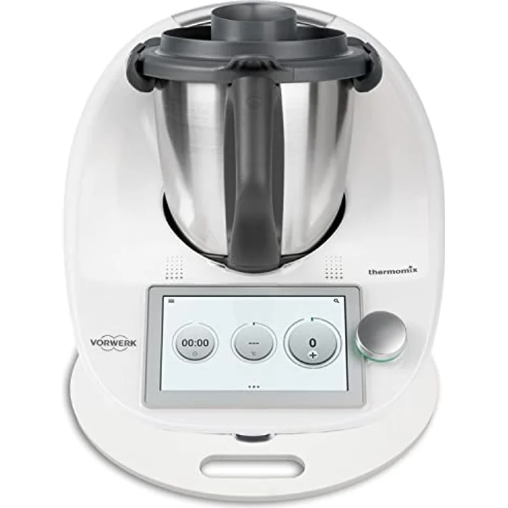 Acryl Gleitbrett | weiß glänzend | 36x28cm für Thermomix TM5 TM6 TM31 und viele Küchengeräte | Griff und hochwertige Teflongleiter für müheloses Verschieben sowie Gummifüße für festen Stand – Bild 1