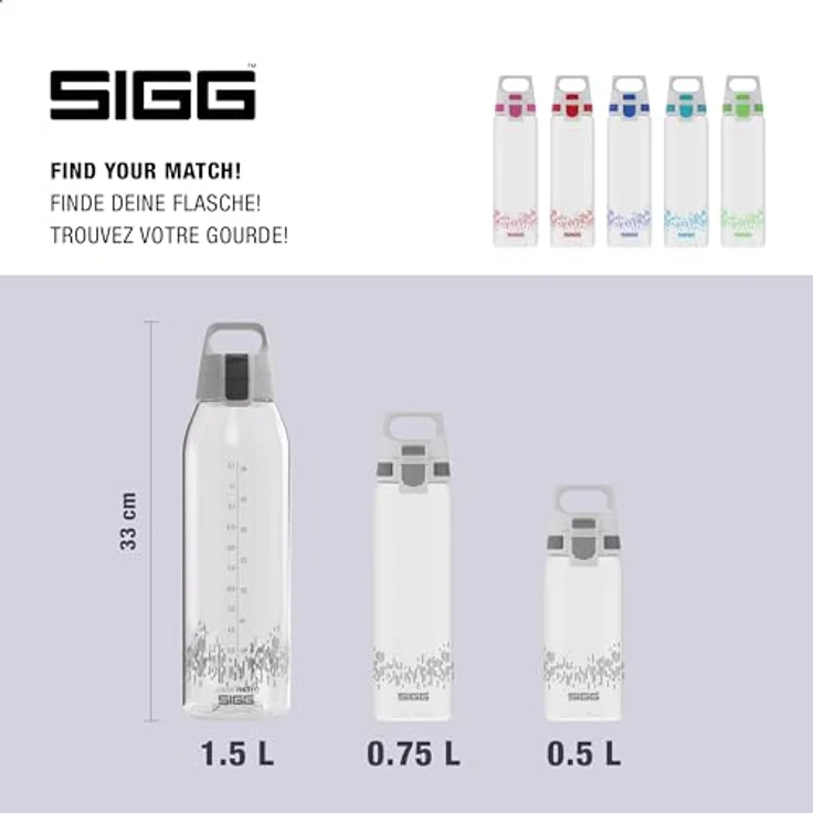 SIGG Total Clear ONE MyPlanet™ Trinkflasche (0.75 L), BPA-freie und auslaufsichere Trinkflasche, bruchfeste Sport Trinkflasche aus Tritan mit Fruchtfilter, Anthrazit – Bild 5