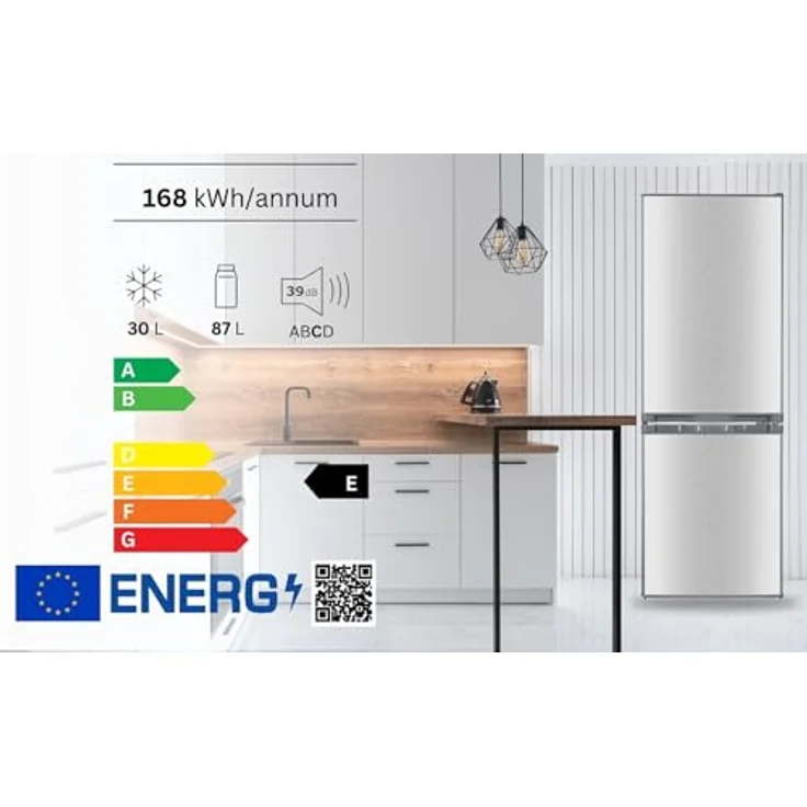 PKM KG230KHEIX Kühlgefrierkombination 173L, Inox silber mit LED-Beleuchtung – Bild 3