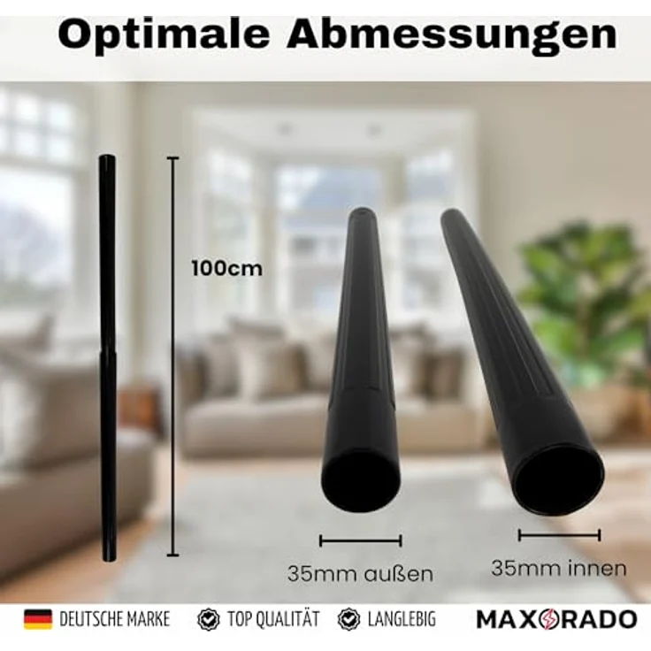 Maxorado Staubsaugerrohr 35mm, 2x Verlängerungsrohr aus Kunststoff für Lidl Parkside und Masko Nass- und Trockensauger, Ø 35mm, 1m Gesamtlänge – Bild 4
