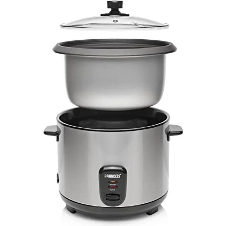 Princess Edelstahl Reiskocher - 1,8 Liter Fassungsvermögen, entnehmbarer Innenkorb, Ein-- Ausschalter, Warmhaltefunktion 700 Watt, 271950 – Bild 7