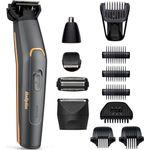 BaByliss Multifunktionstrimmer Graphite Multi Trimmer MT987E, 12-in-1 Funktionen, 100% wasserdicht, inkl. Aufbewahrungstasche