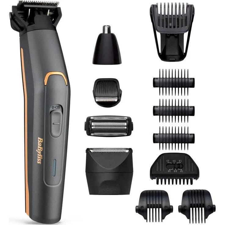 BaByliss Multifunktionstrimmer Graphite Multi Trimmer MT987E, 12-in-1 Funktionen, 100% wasserdicht, inkl. Aufbewahrungstasche