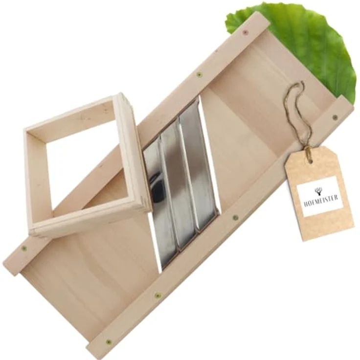 Hofmeister Profi-Krauthobel, mit 3 Messern, 60 x 22,5 x 45 cm, Holz – Bild 2