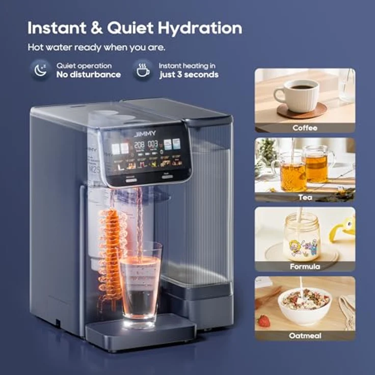 JIMMY Matrix M9 Pro, RO-Wasserfilter Umkehrosmose Tischgerät mit 3s Heißwasser, AquaLink, UV-C und PFAS Schutz, weiß – Bild 7