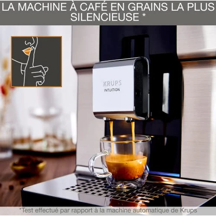 Krups Intuition Experience EA876D Kaffeemaschine, Super-Automatik, Farb-Touchscreen, Kaffeemaschine mit Leuchtanzeigen, 17 Getränke, personalisierte Rezepte, Edelstahl – Bild 4