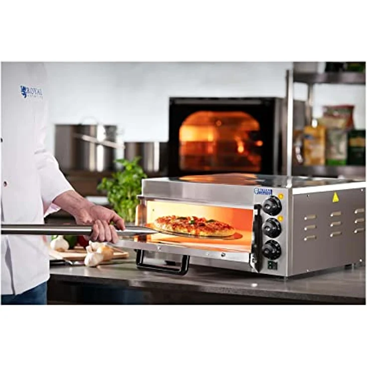 Royal Catering RCPO-2000-1PE Pizzaofen elektrisch 2000W 1 Kammer Pizzabackofen Pizza Ofen Schamotte Schamotteboden – Bild 4
