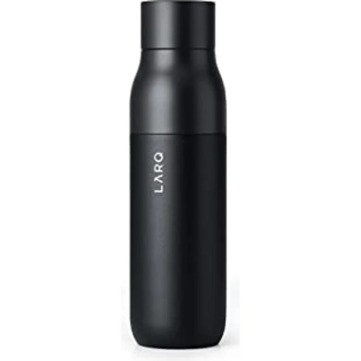 LARQ Bottle Twist Top 500ml - Isolierte Edelstahl-Trinkflasche | Thermoskanne, BPA-frei | Wiederverwendbare Wasserflasche für Camping, Büro und Reisen | Hält Getränke kalt und heiß, Obsidian Black – Bild 1