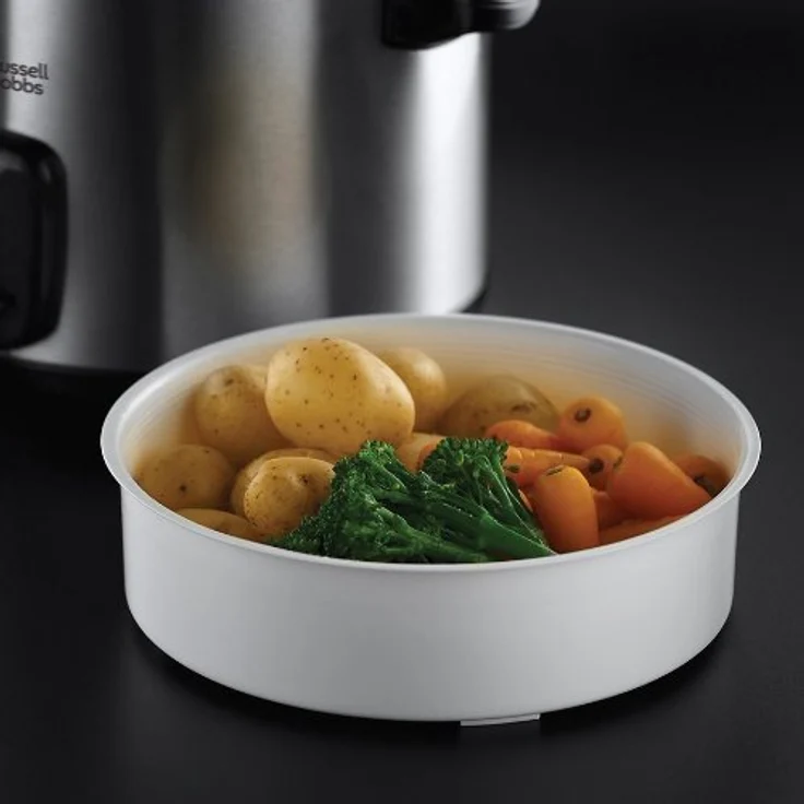 Russell Hobbs Reiskocher, 1,8l, 700 Watt, inkl. Dampfgarer-Einsatz, Warmhaltefunktion, antihaftbeschichteter Gartopf, Reislöffel & Messbecher, Schongarer für Gemüse & Fisch, CookHome, 19750-56 – Bild 5