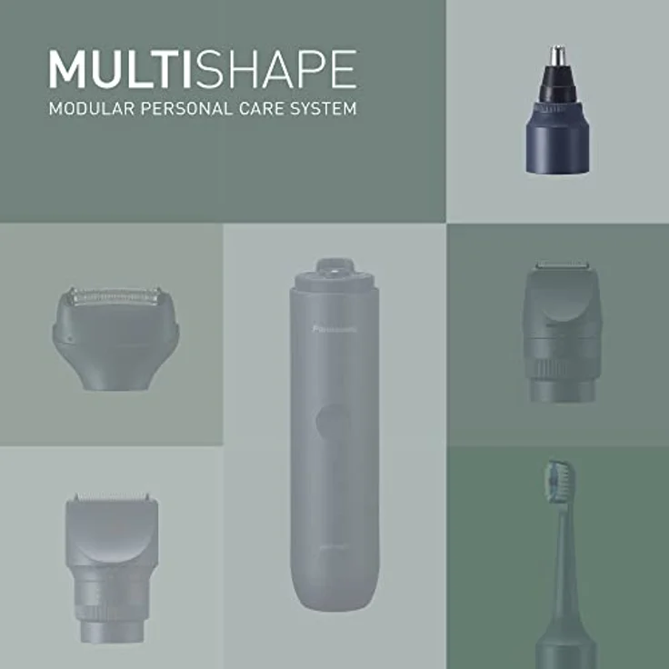 Panasonic MULTISHAPE modulares Körperpflege-System ER-CNT1, Nasen-/Ohren-/Augenbrauentrimmer für Männer, mit eingebauter Vakuumfunktion, wasserdicht - Schwarz – Bild 2