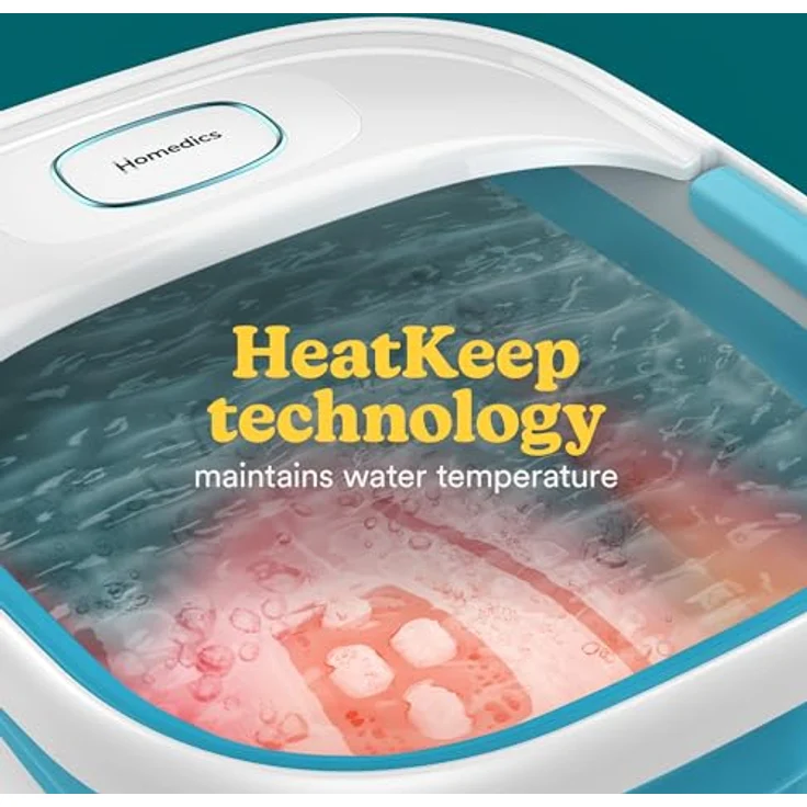 Homedics Faltbares Fußbad Platzsparendes Fußmassagegerät zur Entspannung Fußsprudelbad mit Massagefunktion, Wärmeerhaltung-Technologie und Sprudelmassage, Fußbett mit Massageköpfen, Ergonomisch – Bild 3