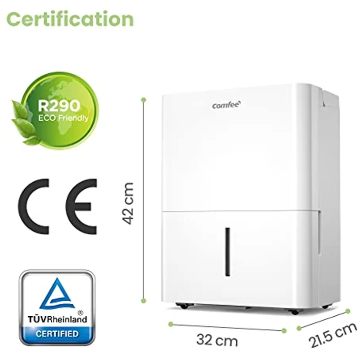 Comfee MDDN-12DEN7 Luftentfeuchter, 12 L-24h, Raumgröße ca. 50m³ (20m²), 12 L, LED Display, gegen Feuchtigkeit, Schimmel, weiß – Bild 6