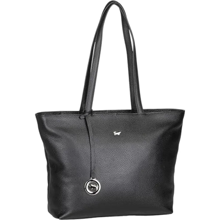 Braun Büffel Hanna Shopper Tasche S, 100% Leder, schwarz, 38 cm x 25 cm x 12.5 cm