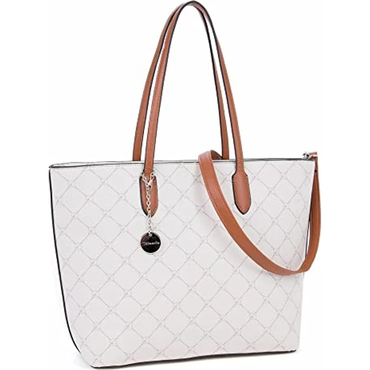Tamaris Shopper TAS Anastasia, für Damen, Echtleder-Optik, Karo-Design, mit Logo-Anhänger – Bild 2
