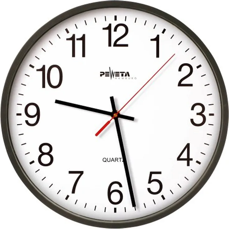 Peweta 44130212 Peweta Wanduhr Arab.Zahlen 25Cm Quarz-Batterie 1, 44.130.212, - Preisvergleich