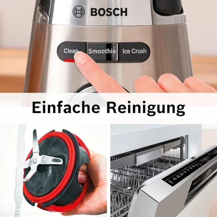 Bosch MMB6382MN VitaPower Serie 4 Standmixer, 1200 Watt, 1,5 Liter, 3 Programme, Smoothies, Crushed Ice oder EasyClean, edelstahl – Bild 5