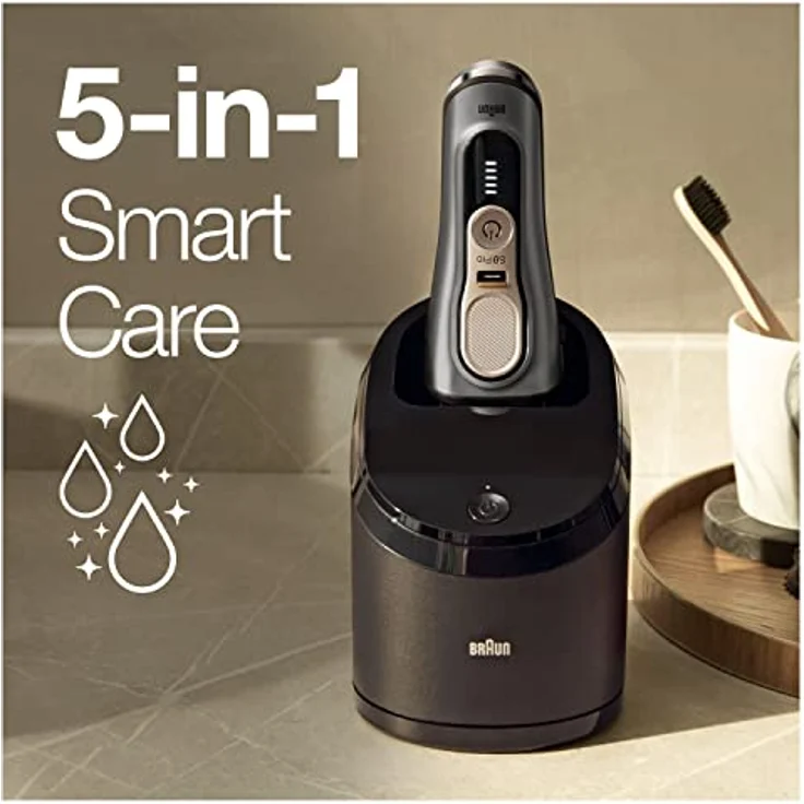 Braun Series 9 Pro Premium Rasierer Herren mit 4+1 Scherkopf, Elektrorasierer & ProLift Trimmer, 5-in-1 Reinigungsstation, 60 Min. Laufzeit, Wet&Dry, Vatertagsgeschenk, 9485cc, noble metal – Bild 4