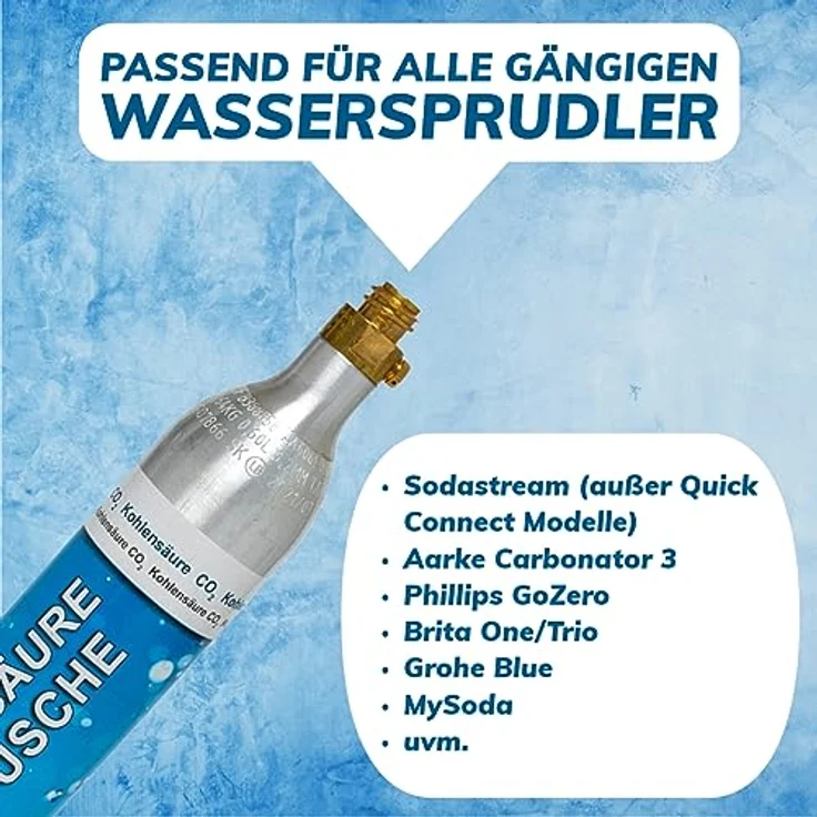 BlueCraft CO₂-Zylinder 425g für bis zu 60 Liter Sprudelwasser, geeignet für SodaStream Wassersprudler, abgefüllt in Deutschland – Bild 3